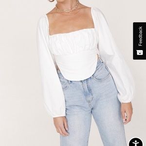 Square Neck Cropped Corset Blouse